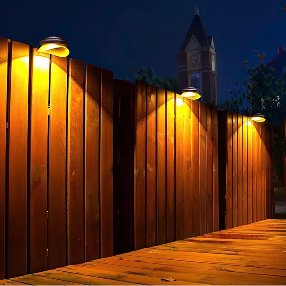 Solar Gutter Lights 6 Pack Warm White with 9 LED Waterproof Outdoor Lights - NWT